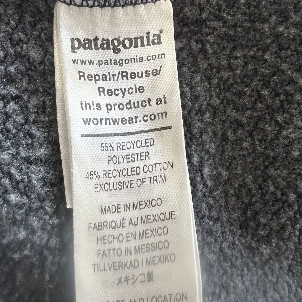 Patagonia Sweater Men's Hoodie Size Small Uprisal  Navy Blue Striped Long Sleeve